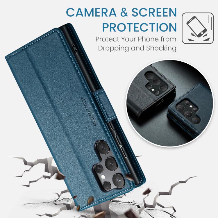 For Samsung Galaxy S25 Ultra 5G CaseMe 023 Butterfly Buckle Litchi Texture RFID Anti-theft Leather Phone Case(Blue) - Galaxy S25 Ultra 5G Cases by CaseMe | Online Shopping UK | buy2fix