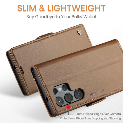 For Samsung Galaxy S25 Ultra 5G CaseMe 023 Butterfly Buckle Litchi Texture RFID Anti-theft Leather Phone Case(Brown) - Galaxy S25 Ultra 5G Cases by CaseMe | Online Shopping UK | buy2fix