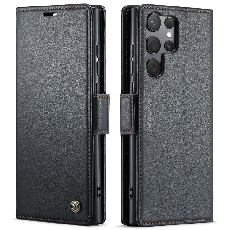 For Samsung Galaxy S25 Ultra 5G CaseMe 023 Butterfly Buckle Litchi Texture RFID Anti-theft Leather Phone Case(Black) - Galaxy S25 Ultra 5G Cases by CaseMe | Online Shopping UK | buy2fix