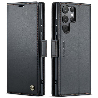 For Samsung Galaxy S25 Ultra 5G CaseMe 023 Butterfly Buckle Litchi Texture RFID Anti-theft Leather Phone Case(Black) - Galaxy S25 Ultra 5G Cases by CaseMe | Online Shopping UK | buy2fix