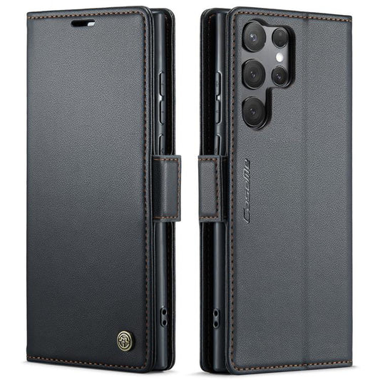 For Samsung Galaxy S25 Ultra 5G CaseMe 023 Butterfly Buckle Litchi Texture RFID Anti-theft Leather Phone Case(Black) - Galaxy S25 Ultra 5G Cases by CaseMe | Online Shopping UK | buy2fix