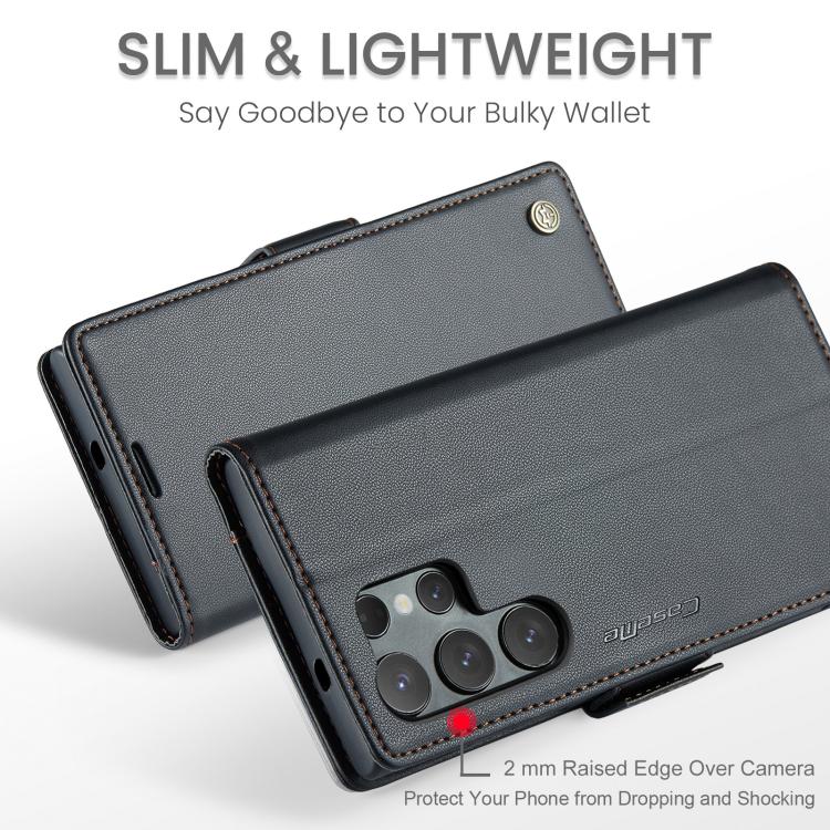 For Samsung Galaxy S25 Ultra 5G CaseMe 023 Butterfly Buckle Litchi Texture RFID Anti-theft Leather Phone Case(Black) - Galaxy S25 Ultra 5G Cases by CaseMe | Online Shopping UK | buy2fix