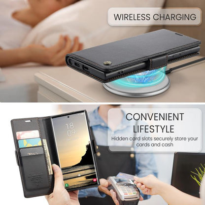 For Samsung Galaxy S25 Ultra 5G CaseMe 023 Butterfly Buckle Litchi Texture RFID Anti-theft Leather Phone Case(Black) - Galaxy S25 Ultra 5G Cases by CaseMe | Online Shopping UK | buy2fix