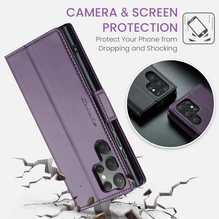 For Samsung Galaxy S25 Ultra 5G CaseMe 023 Butterfly Buckle Litchi Texture RFID Anti-theft Leather Phone Case(Purple) - Galaxy S25 Ultra 5G Cases by CaseMe | Online Shopping UK | buy2fix