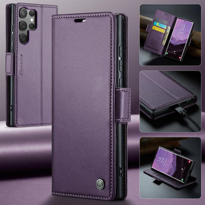 For Samsung Galaxy S25 Ultra 5G CaseMe 023 Butterfly Buckle Litchi Texture RFID Anti-theft Leather Phone Case(Purple) - Galaxy S25 Ultra 5G Cases by CaseMe | Online Shopping UK | buy2fix