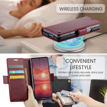 For Samsung Galaxy Z Fold7 CaseMe 023 Butterfly Buckle Litchi Texture RFID Anti-theft Leather Phone Case(Red) - Galaxy Z Fold7 5G Cases by CaseMe | Online Shopping UK | buy2fix