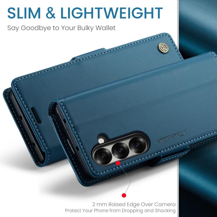 For Samsung Galaxy Z Fold7 CaseMe 023 Butterfly Buckle Litchi Texture RFID Anti-theft Leather Phone Case(Blue) - Galaxy Z Fold7 5G Cases by CaseMe | Online Shopping UK | buy2fix