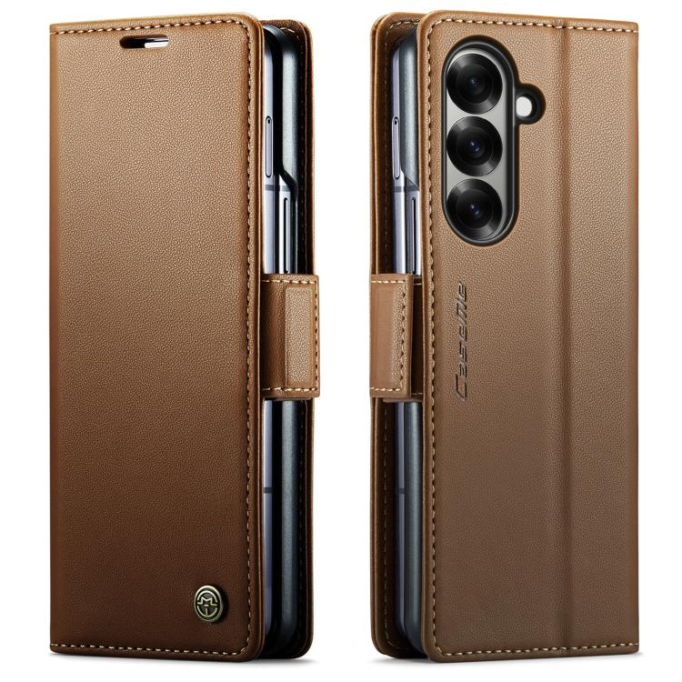 For Samsung Galaxy Z Fold7 CaseMe 023 Butterfly Buckle Litchi Texture RFID Anti-theft Leather Phone Case(Brown) - Galaxy Z Fold7 5G Cases by CaseMe | Online Shopping UK | buy2fix