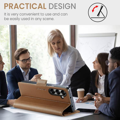 For Samsung Galaxy Z Fold7 CaseMe 023 Butterfly Buckle Litchi Texture RFID Anti-theft Leather Phone Case(Brown) - Galaxy Z Fold7 5G Cases by CaseMe | Online Shopping UK | buy2fix