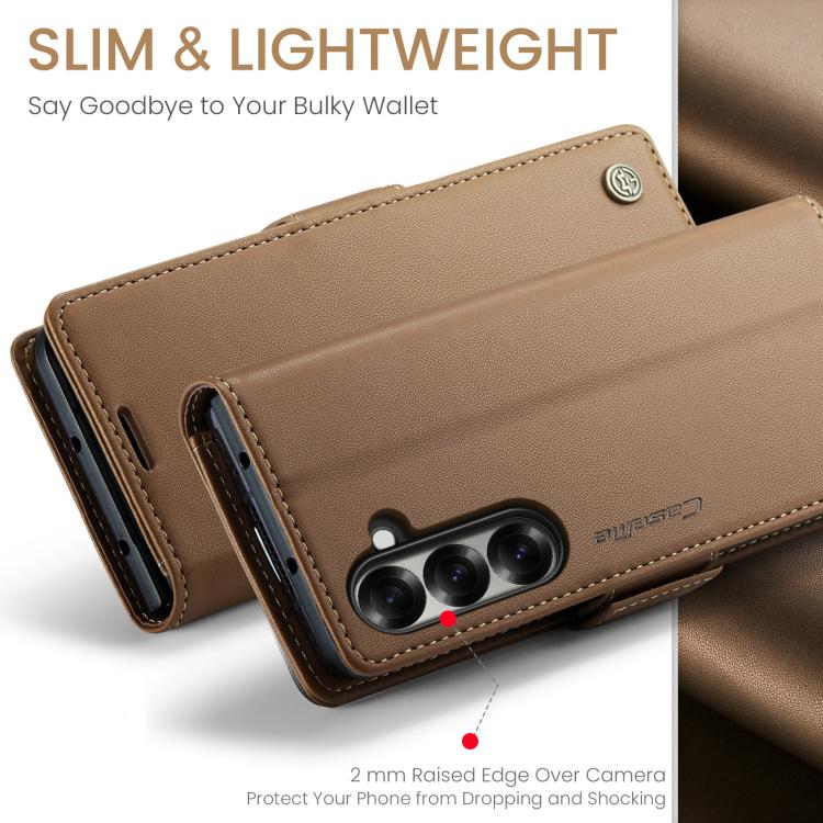 For Samsung Galaxy Z Fold7 CaseMe 023 Butterfly Buckle Litchi Texture RFID Anti-theft Leather Phone Case(Brown) - Galaxy Z Fold7 5G Cases by CaseMe | Online Shopping UK | buy2fix
