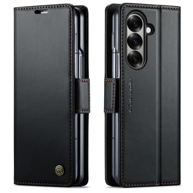 For Samsung Galaxy Z Fold7 CaseMe 023 Butterfly Buckle Litchi Texture RFID Anti-theft Leather Phone Case(Black) - Galaxy Z Fold7 5G Cases by CaseMe | Online Shopping UK | buy2fix