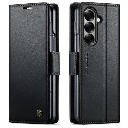 For Samsung Galaxy Z Fold7 CaseMe 023 Butterfly Buckle Litchi Texture RFID Anti-theft Leather Phone Case(Black) - Galaxy Z Fold7 5G Cases by CaseMe | Online Shopping UK | buy2fix