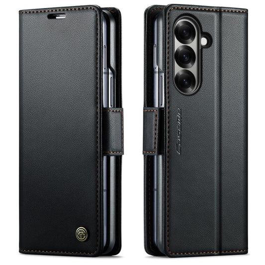 For Samsung Galaxy Z Fold7 CaseMe 023 Butterfly Buckle Litchi Texture RFID Anti-theft Leather Phone Case(Black) - Galaxy Z Fold7 5G Cases by CaseMe | Online Shopping UK | buy2fix