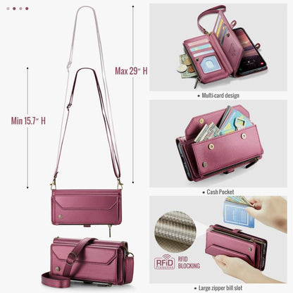 For Samsung Galaxy A36 CaseMe C36 Card Slots Zipper Wallet RFID Anti-theft Leather Phone Case(Red) - Galaxy Phone Cases by CaseMe | Online Shopping UK | buy2fix