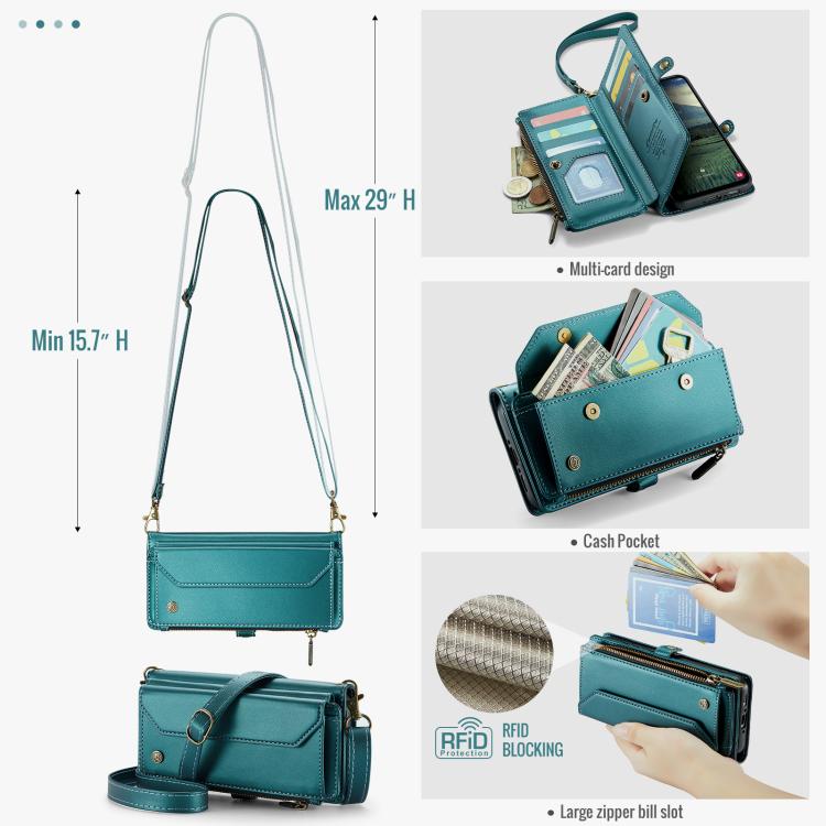 For Samsung Galaxy A36 CaseMe C36 Card Slots Zipper Wallet RFID Anti-theft Leather Phone Case(Blue) - Galaxy Phone Cases by CaseMe | Online Shopping UK | buy2fix