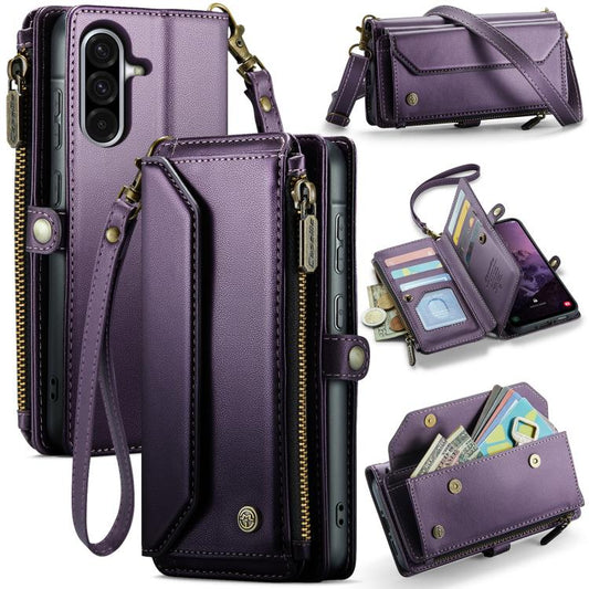 For Samsung Galaxy A36 CaseMe C36 Card Slots Zipper Wallet RFID Anti-theft Leather Phone Case(Purple) - Galaxy Phone Cases by CaseMe | Online Shopping UK | buy2fix