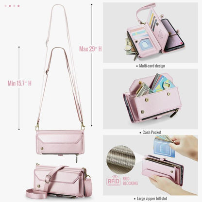 For Samsung Galaxy A56 5G CaseMe C36 Card Slots Zipper Wallet RFID Anti-theft Leather Phone Case(Pink) - Galaxy Phone Cases by CaseMe | Online Shopping UK | buy2fix