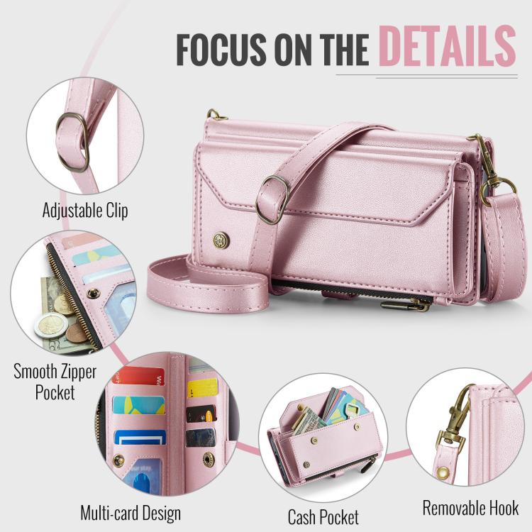 For Samsung Galaxy A56 5G CaseMe C36 Card Slots Zipper Wallet RFID Anti-theft Leather Phone Case(Pink) - Galaxy Phone Cases by CaseMe | Online Shopping UK | buy2fix