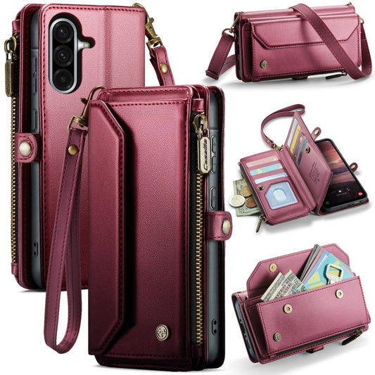 For Samsung Galaxy A56 5G CaseMe C36 Card Slots Zipper Wallet RFID Anti-theft Leather Phone Case(Red) - Galaxy Phone Cases by CaseMe | Online Shopping UK | buy2fix