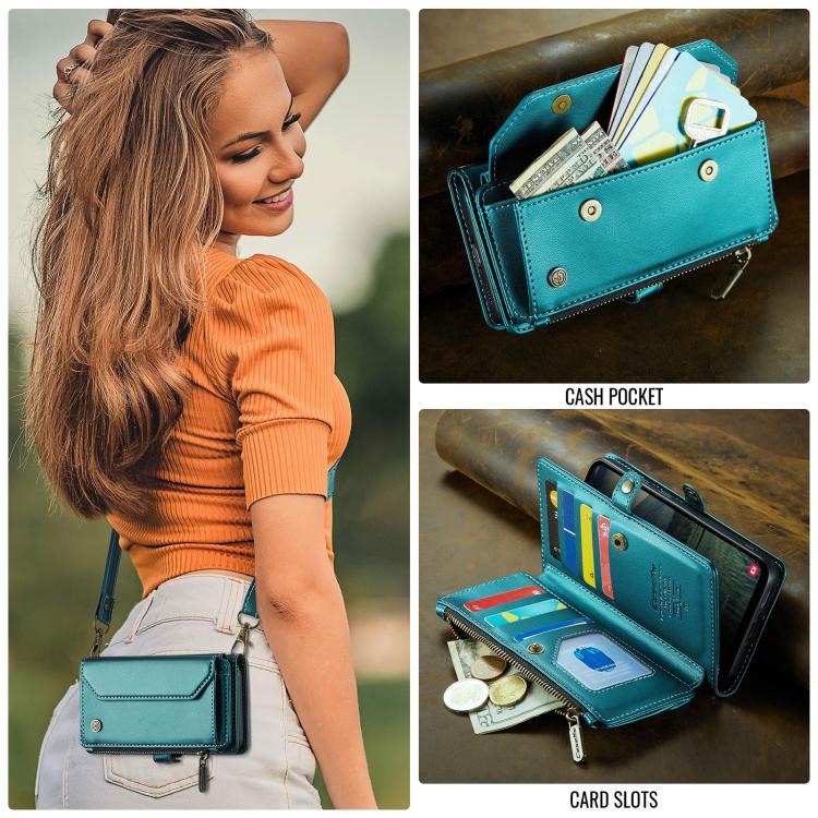 For Samsung Galaxy A56 5G CaseMe C36 Card Slots Zipper Wallet RFID Anti-theft Leather Phone Case(Blue) - Galaxy Phone Cases by CaseMe | Online Shopping UK | buy2fix