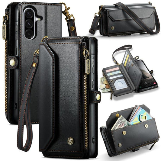 For Samsung Galaxy A56 5G CaseMe C36 Card Slots Zipper Wallet RFID Anti-theft Leather Phone Case(Black) - Galaxy Phone Cases by CaseMe | Online Shopping UK | buy2fix