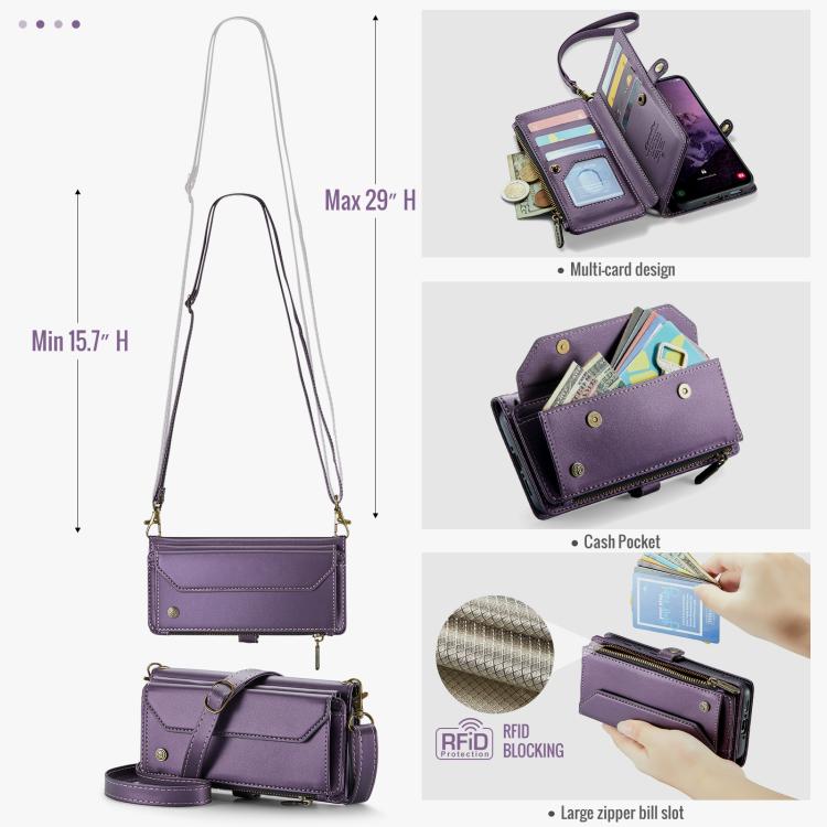 For Samsung Galaxy A56 5G CaseMe C36 Card Slots Zipper Wallet RFID Anti-theft Leather Phone Case(Purple) - Galaxy Phone Cases by CaseMe | Online Shopping UK | buy2fix