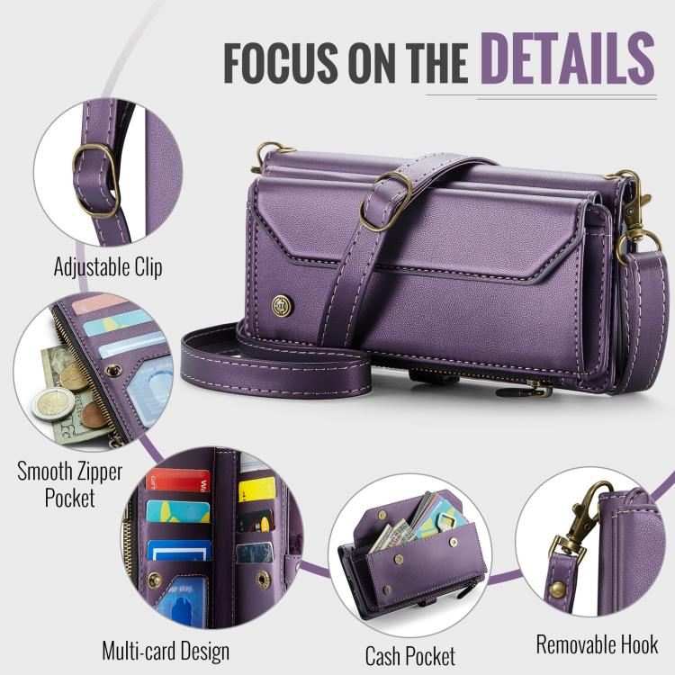 For Samsung Galaxy A56 5G CaseMe C36 Card Slots Zipper Wallet RFID Anti-theft Leather Phone Case(Purple) - Galaxy Phone Cases by CaseMe | Online Shopping UK | buy2fix