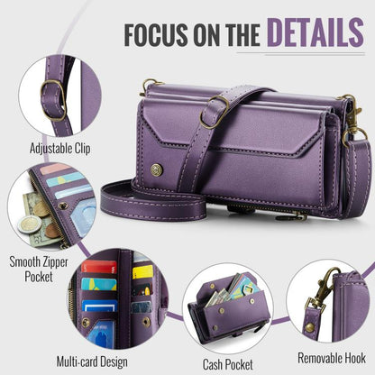For Samsung Galaxy A56 5G CaseMe C36 Card Slots Zipper Wallet RFID Anti-theft Leather Phone Case(Purple) - Galaxy Phone Cases by CaseMe | Online Shopping UK | buy2fix