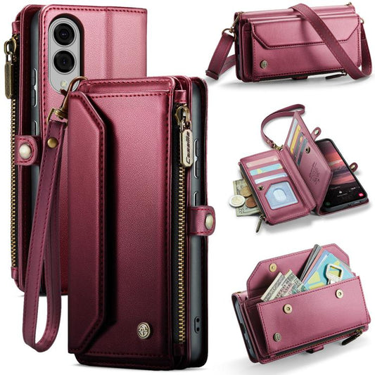 For Samsung Galaxy S25 Edge 5G CaseMe C36 Card Slots Zipper Wallet RFID Anti-theft Leather Phone Case(Red) - Galaxy S25 Edge 5G Cases by CaseMe | Online Shopping UK | buy2fix
