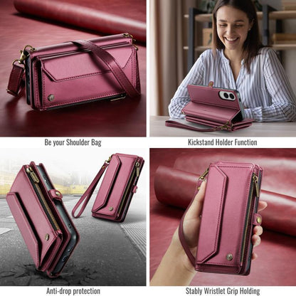 For Samsung Galaxy S25 Edge 5G CaseMe C36 Card Slots Zipper Wallet RFID Anti-theft Leather Phone Case(Red) - Galaxy S25 Edge 5G Cases by CaseMe | Online Shopping UK | buy2fix