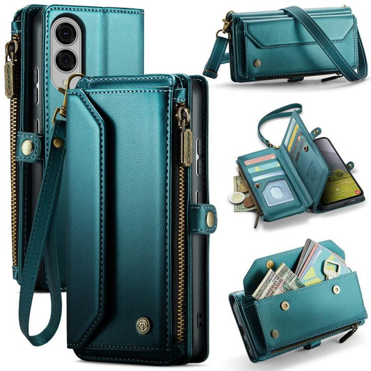 For Samsung Galaxy S25 Edge 5G CaseMe C36 Card Slots Zipper Wallet RFID Anti-theft Leather Phone Case(Blue) - Galaxy S25 Edge 5G Cases by CaseMe | Online Shopping UK | buy2fix