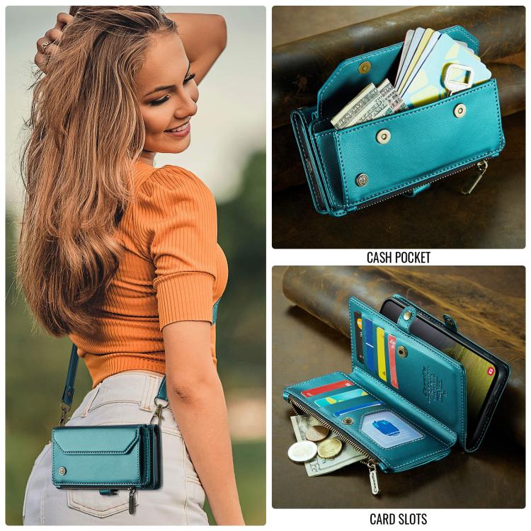 For Samsung Galaxy S25 Edge 5G CaseMe C36 Card Slots Zipper Wallet RFID Anti-theft Leather Phone Case(Blue) - Galaxy S25 Edge 5G Cases by CaseMe | Online Shopping UK | buy2fix