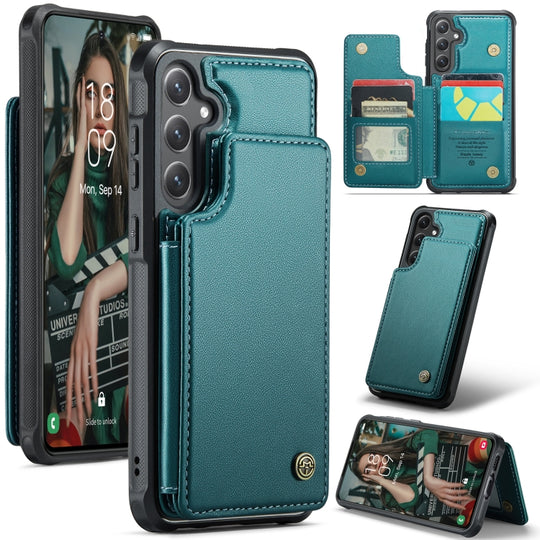 For Samsung Galaxy S24 FE 5G CaseMe C22 Card Slots Holder RFID Anti-theft Phone Case(Green)