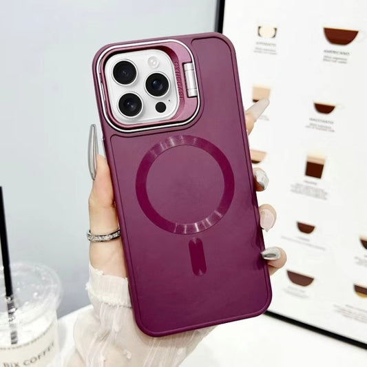 For iPhone 16 Pro Max CD Texture Frosted MagSafe Lens Holder Phone Case(Red) by buy2fix