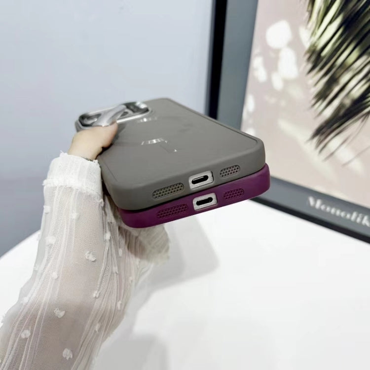 For iPhone 16 Pro Max CD Texture Frosted MagSafe Lens Holder Phone Case(Red) by buy2fix