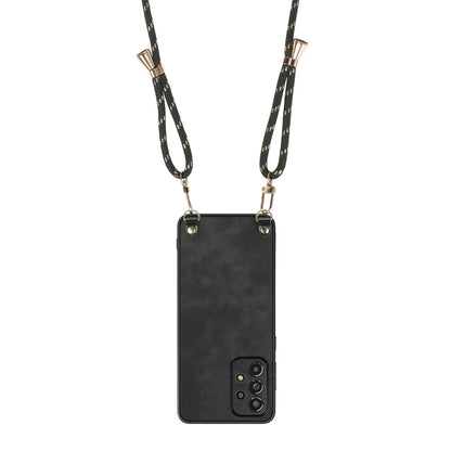For Samsung Galaxy S25 Ultra 5G Vintage Leather PC Back Cover Phone Case with Crossbody Strap(Black) by buy2fix