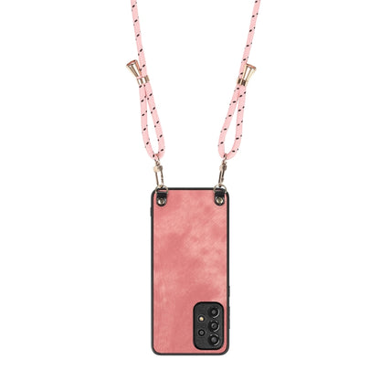 For Samsung Galaxy S25 Ultra 5G Vintage Leather PC Back Cover Phone Case with Crossbody Strap(Pink) by buy2fix