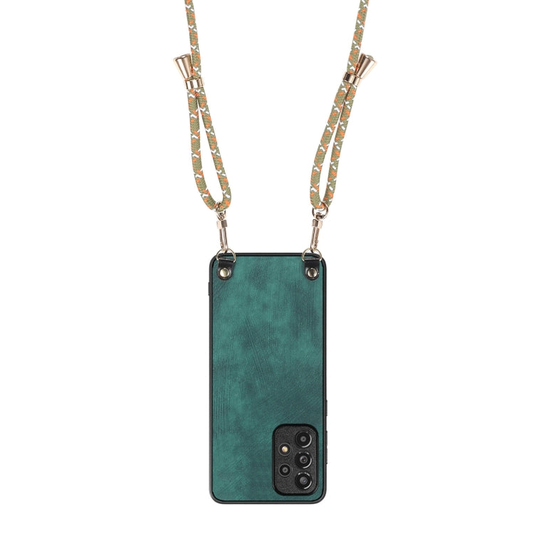 For Samsung Galaxy S25 Ultra 5G Vintage Leather PC Back Cover Phone Case with Crossbody Strap(Green) by buy2fix
