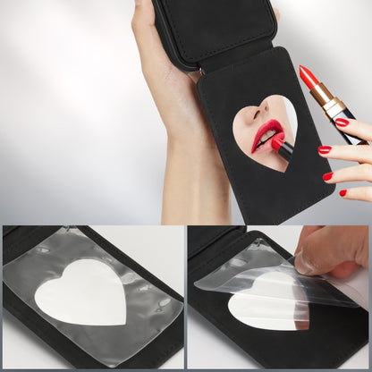 For iPhone 14 Crossbody Skin Card Bag Lanyard Phone Case(Black) - iPhone 14 Cases by buy2fix | Online Shopping UK | buy2fix