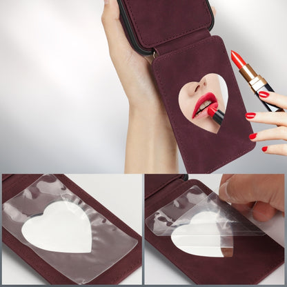 For iPhone 15 Pro Max Crossbody Skin Card Bag Lanyard Phone Case(Red) - iPhone 15 Pro Max Cases by buy2fix | Online Shopping UK | buy2fix