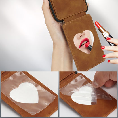 For iPhone 15 Pro Max Crossbody Skin Card Bag Lanyard Phone Case(Brown) - iPhone 15 Pro Max Cases by buy2fix | Online Shopping UK | buy2fix