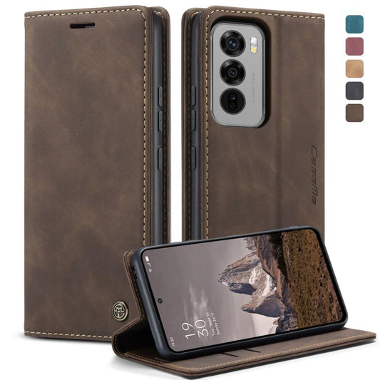 For OPPO Reno12 5G Global CaseMe 013 Multifunctional Horizontal Flip Leather Phone Case(Coffee) - OPPO Cases by CaseMe | Online Shopping UK | buy2fix