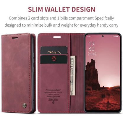For OPPO Reno12 5G Global CaseMe 013 Multifunctional Horizontal Flip Leather Phone Case(Red) - OPPO Cases by CaseMe | Online Shopping UK | buy2fix
