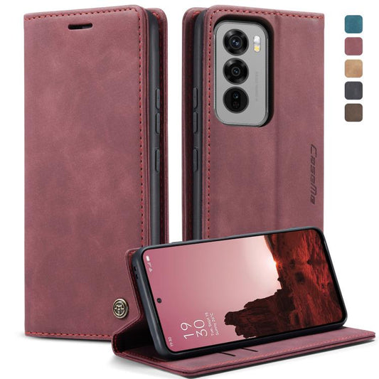 For OPPO Reno12 5G Global CaseMe 013 Multifunctional Horizontal Flip Leather Phone Case(Red) - OPPO Cases by CaseMe | Online Shopping UK | buy2fix
