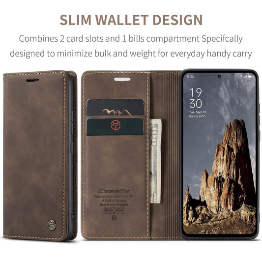 For OPPO Reno12 Pro 5G Global CaseMe 013 Multifunctional Horizontal Flip Leather Phone Case(Coffee) - OPPO Cases by CaseMe | Online Shopping UK | buy2fix