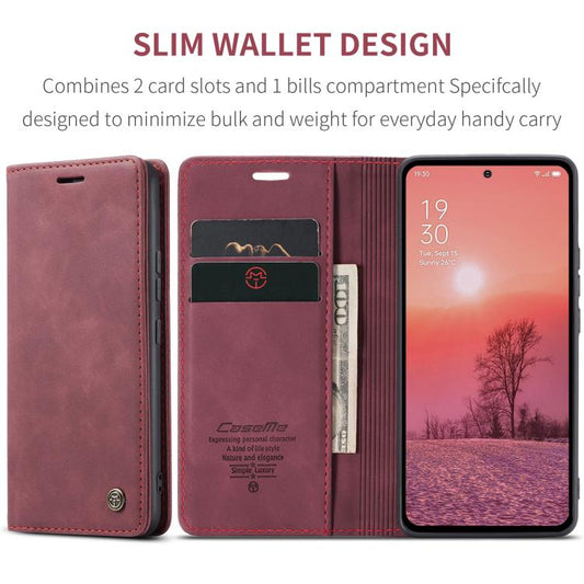 For OPPO Reno12 Pro 5G Global CaseMe 013 Multifunctional Horizontal Flip Leather Phone Case(Red) - OPPO Cases by CaseMe | Online Shopping UK | buy2fix