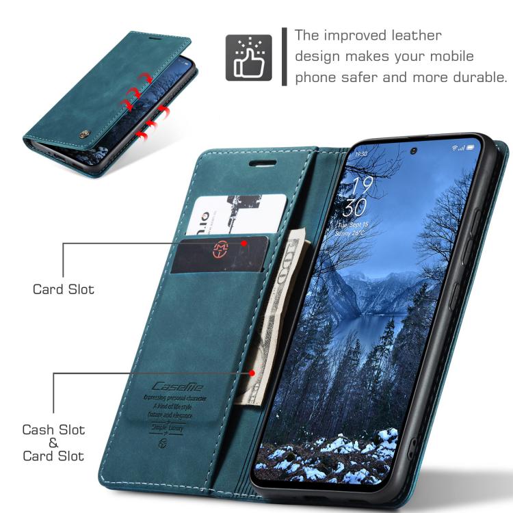 For OPPO Reno12 F /12 FS 5G CaseMe 013 Multifunctional Horizontal Flip Leather Phone Case(Blue) - OPPO Cases by CaseMe | Online Shopping UK | buy2fix