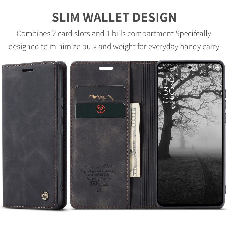 For OPPO Reno12 F /12 FS 5G CaseMe 013 Multifunctional Horizontal Flip Leather Phone Case(Black) - OPPO Cases by CaseMe | Online Shopping UK | buy2fix
