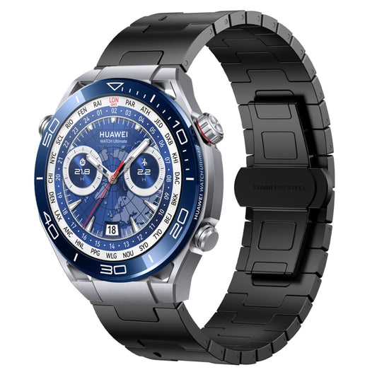 For Huawei Watch Ultimate Titanium Alloy 22mm Metal Watch Band(Black) - Watch Bands by buy2fix | Online Shopping UK | buy2fix