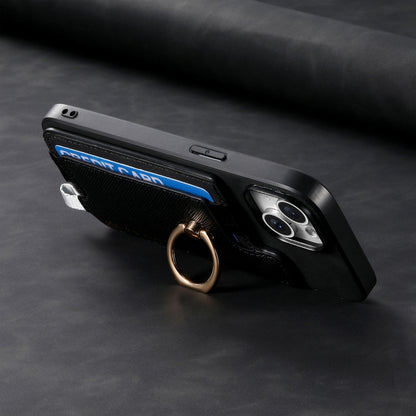 For Motorola Moto G Stylus 5G 2024 Retro Magsafe Cross Leather Ring Holder Card Bag Phone Case(Black) by buy2fix